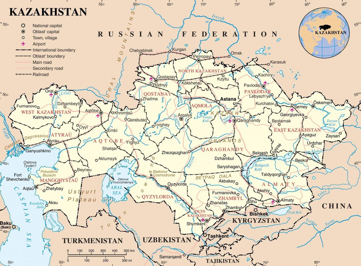 קזחסטן המדינה המפה