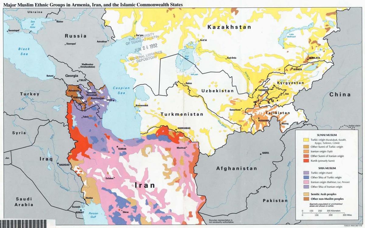 מפה של קזחסטן דת