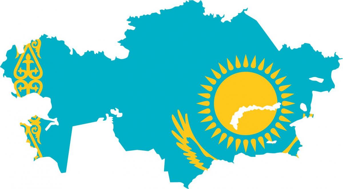 מפה של דגל קזחסטן