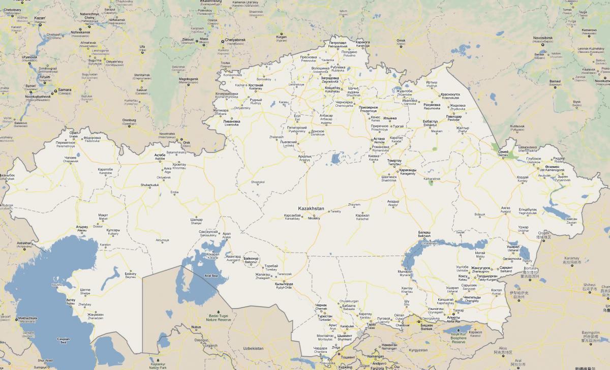 מפה של קזחסטן הכביש