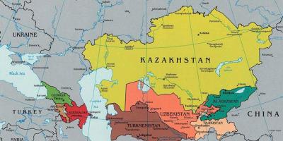 המפה קזחסטן השכנות