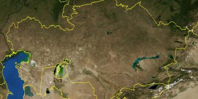 מפה של קזחסטן טופוגרפית